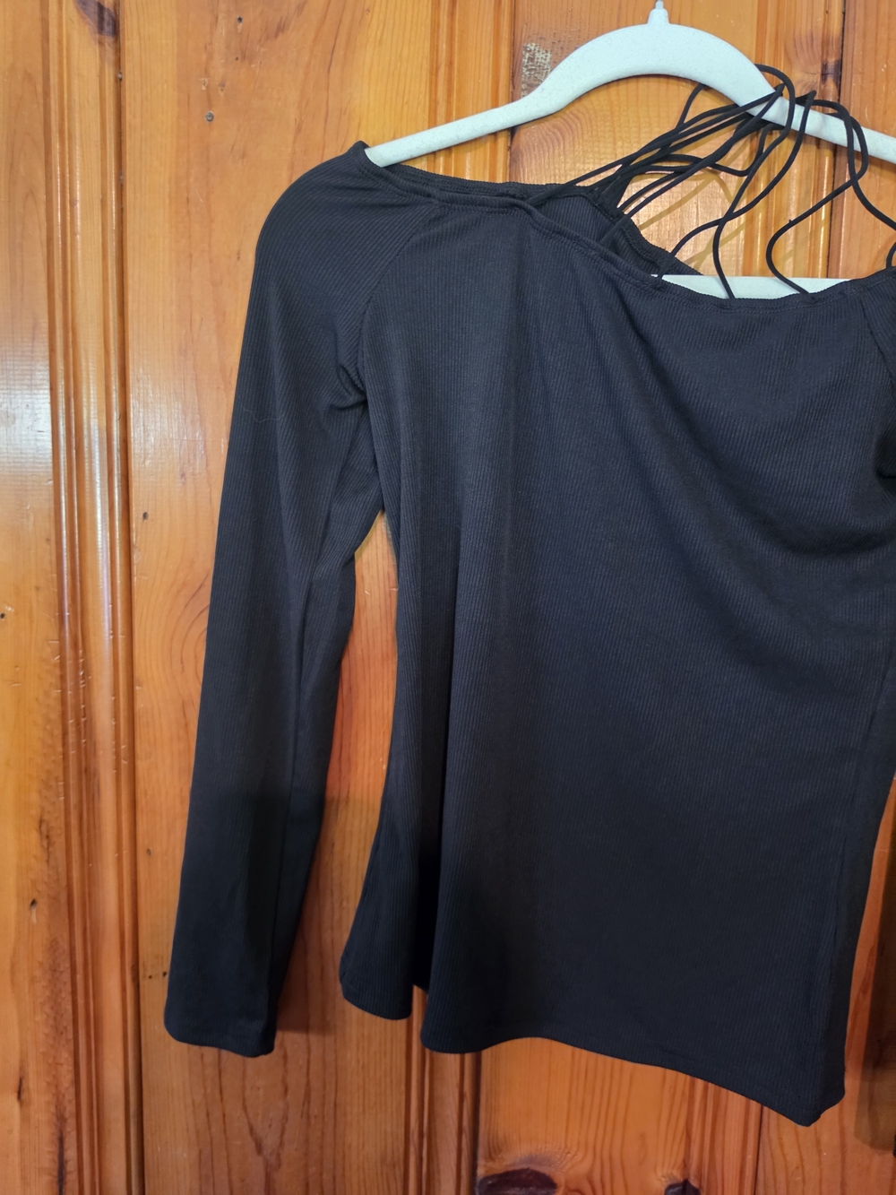 SHEIN Black Off-Shoulder Long Sleeve Crop Top - Picture 8 of 13